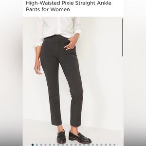 Old navy high waisted pixie pants straight ankle - dark heather grey